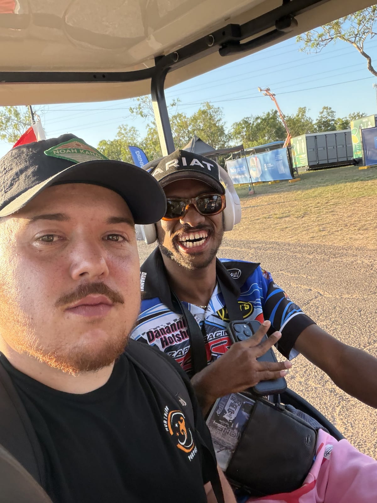 Two participants on a community outing in the Top End